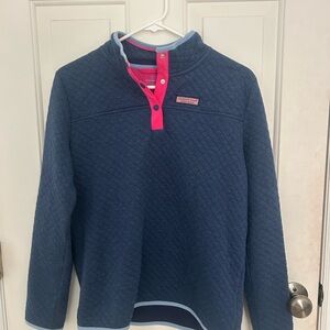 Vineyard Vines Blue and Pink Pullover